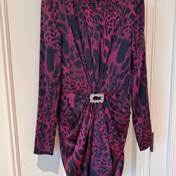 Alexander Vauthier  pink/red leopard print mini Dress size 36 - Picture 6 of 8